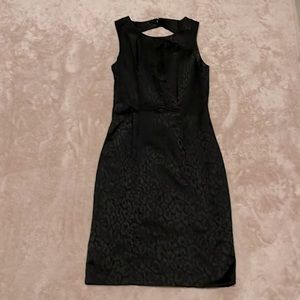 H&M embossed animal print black midi dress Size 4 / Small